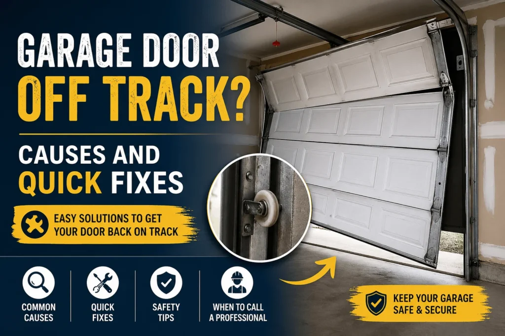 garage door off track fix 1